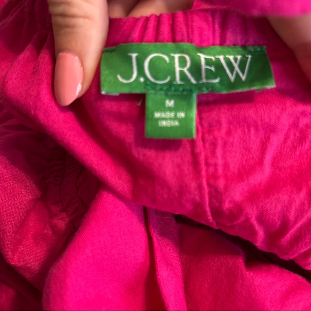 J. Crew Pink Maxi Deep V-Neck Halter Hot Pink Dress for Cocktail - Picture 4 of 5